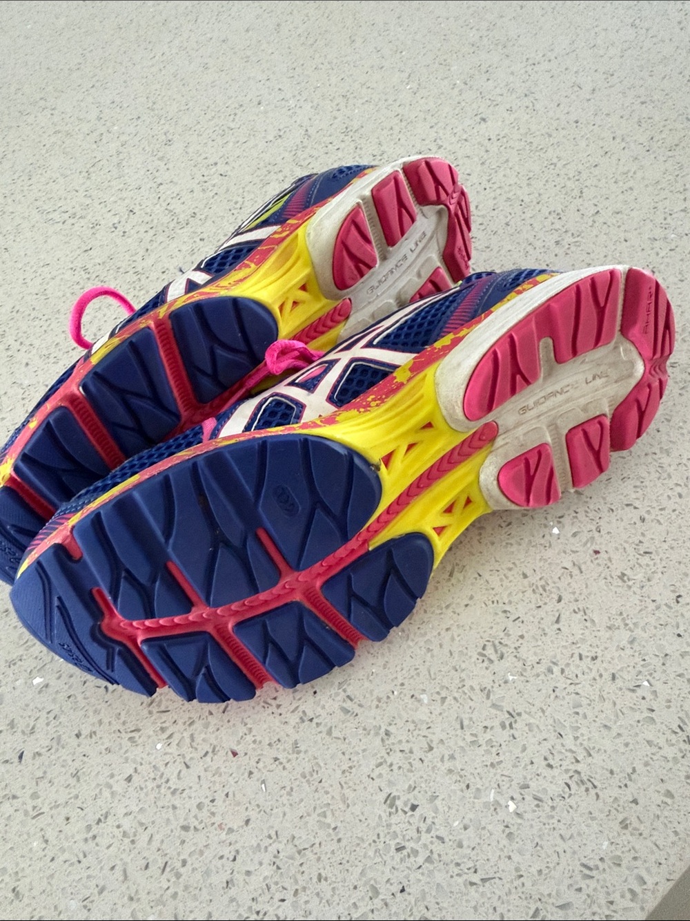 ASICS Navy Running Shoes with Pink & Neon Yellow Accents - Picture 7 of 12